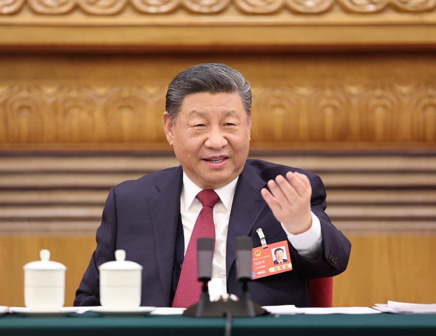 ??3月5日下午,中共中央總書記、國(guó)家主席、中央軍委主席習(xí)近平參加他所在的十四屆全國(guó)人大三次會(huì)議江蘇代表團(tuán)審議。